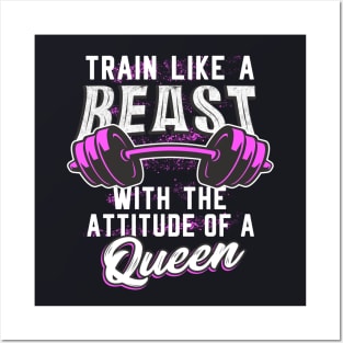 Gym Fitness Beast Queen Women Gifts Posters and Art